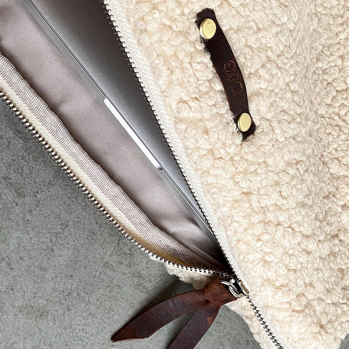 Shearling Laptop Case & Oversized Clutch