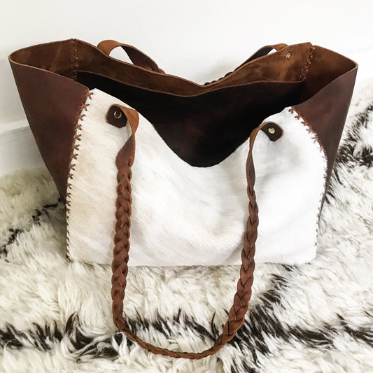 Cowhide + Saddle Leather Bag