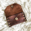 Distressed Saddle Leather Mini Snap Wallet