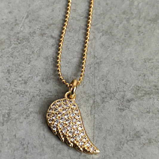 Micro-Pave Charm on Gold Ball Chain