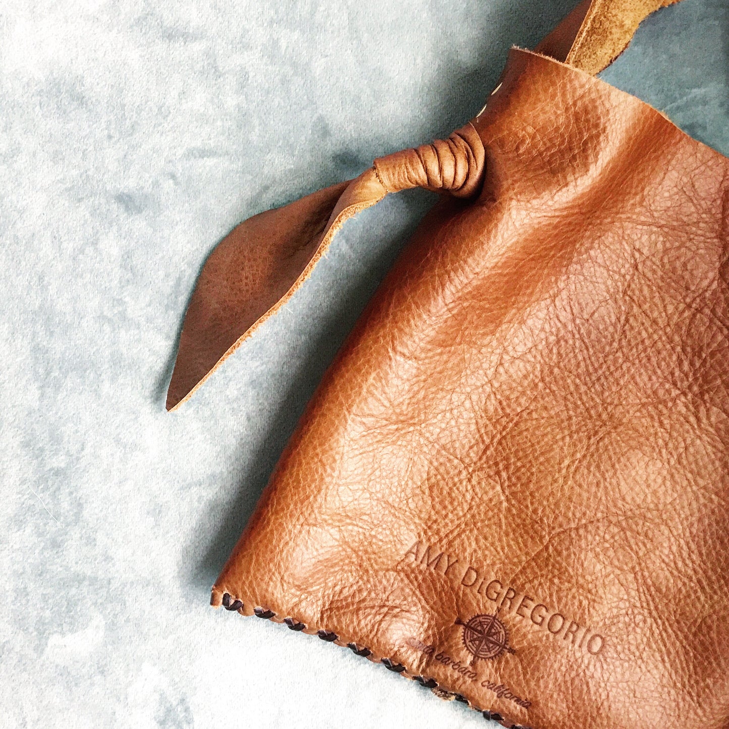 Distressed + Knotted Whiskey Leather Mini Crossbody