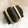 Hammered Brass Distressed Leather Belt