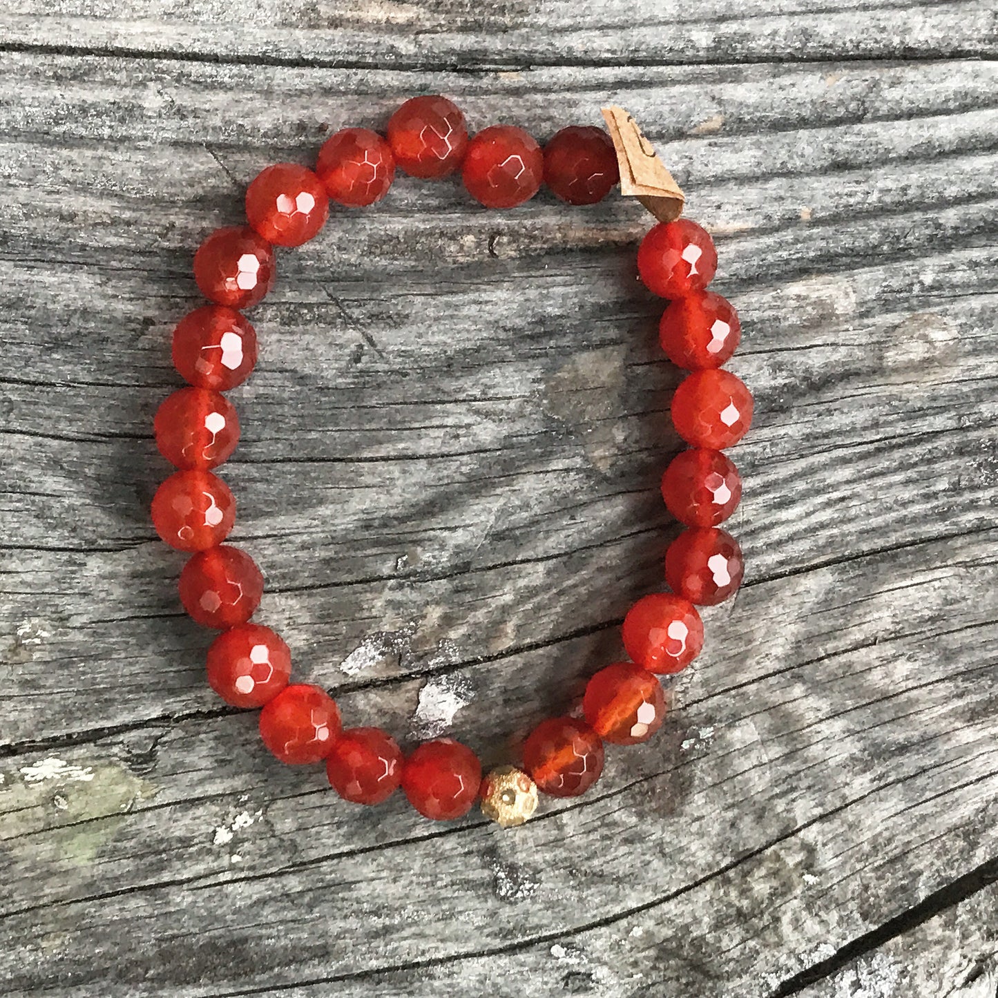 Carnelian + 24K Gold Bracelet