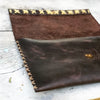 Wool + Distressed Leather Clutch