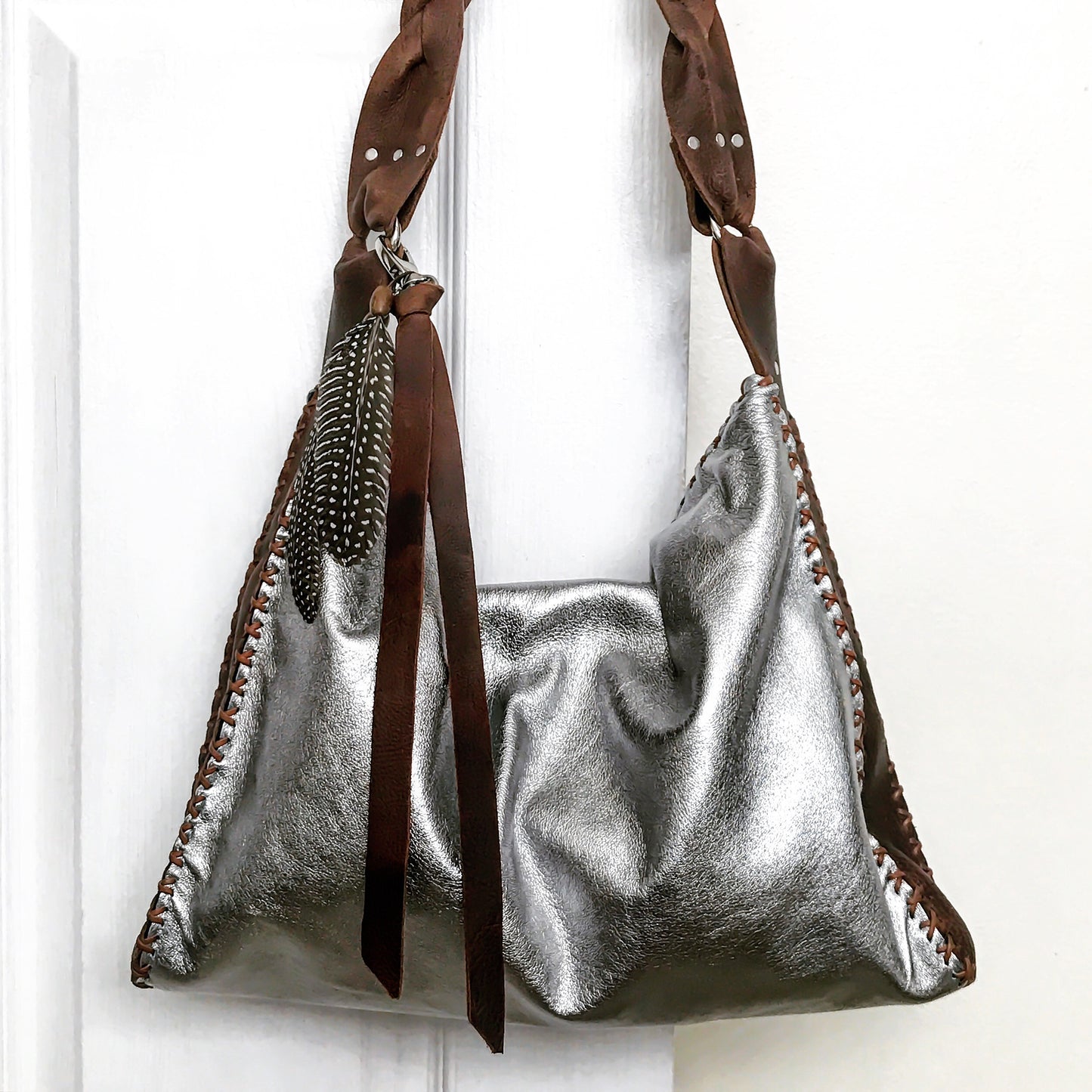 Metallic Lambskin Tote