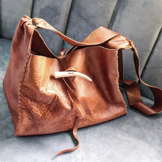 Antler + Whiskey Leather Hobo