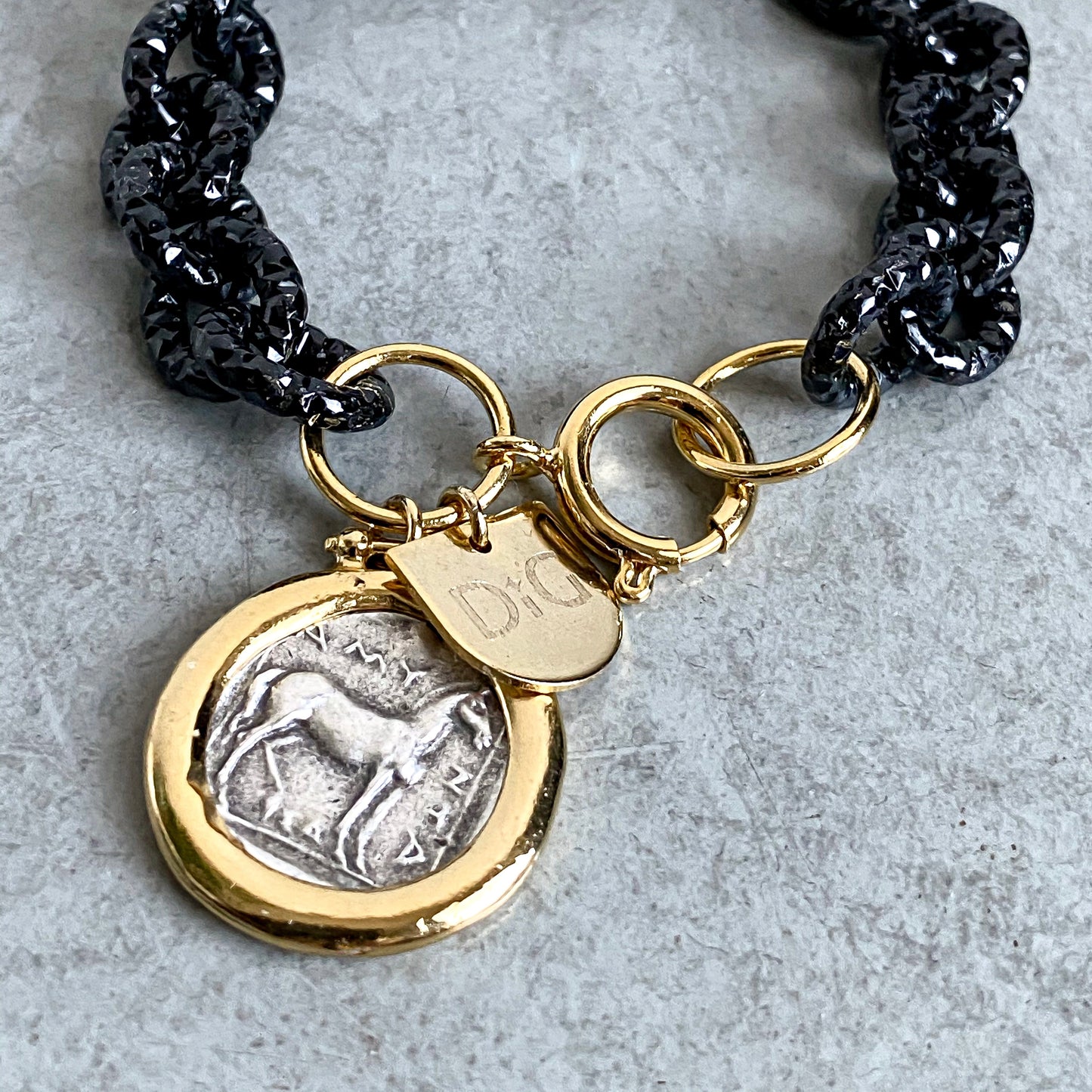 Roman Coin Mixed Metal Bracelet