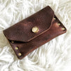 Distressed Saddle Leather Mini Snap Wallet