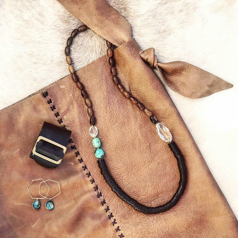 Distressed + Knotted Whiskey Leather Sack
