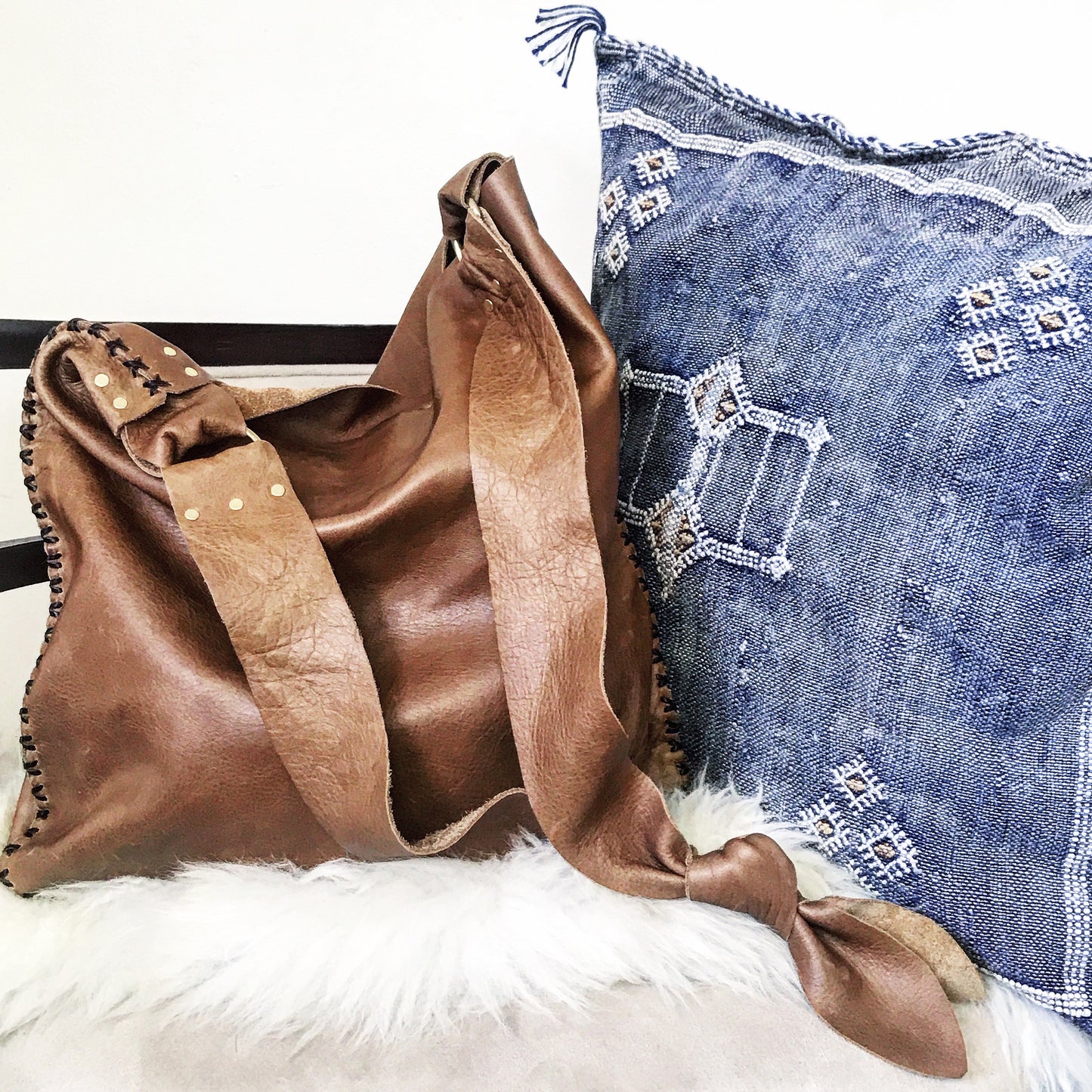 Distressed Whiskey Leather Sack