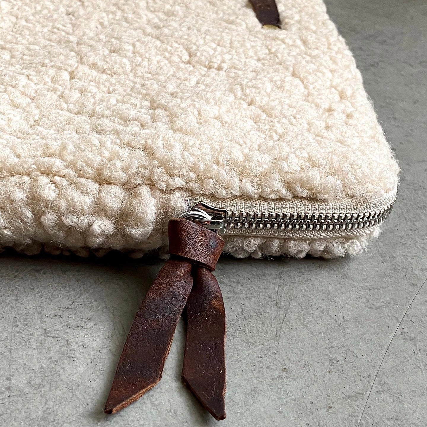 Shearling Laptop Case & Oversized Clutch