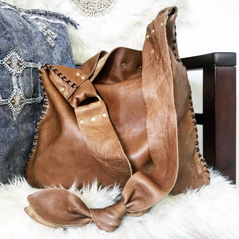 Distressed Whiskey Leather Sack