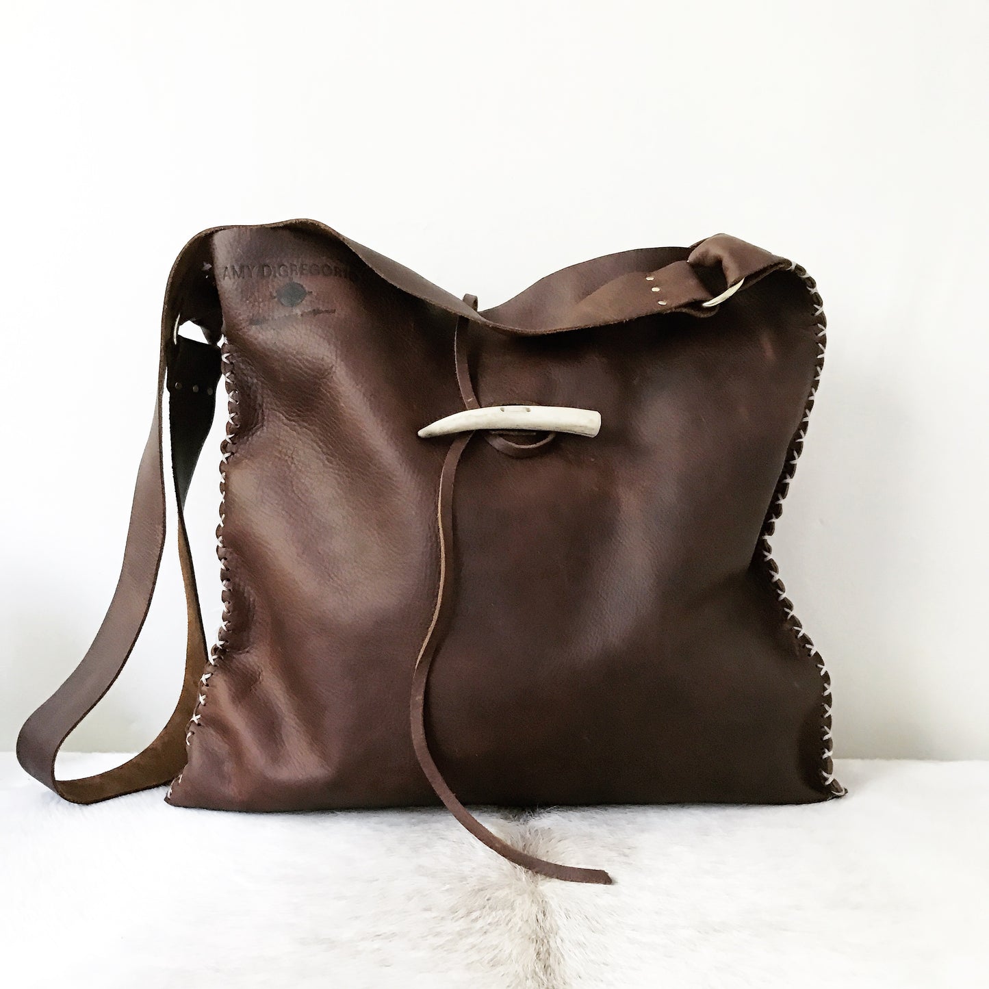 Antler + Saddle Leather Crossbody