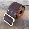 Hammered Brass Saddle Leather Belt