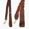 Wide Braided Saddle Leather Dog Leash
