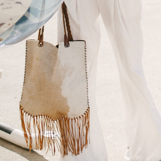 Cowhide Deerskin Fringe Bag