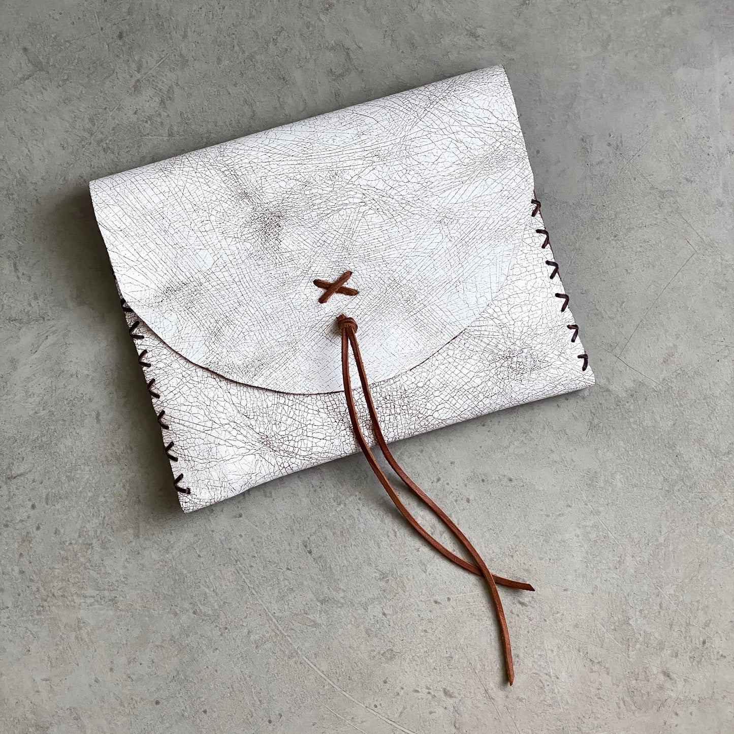 Distressed Leather Clutch