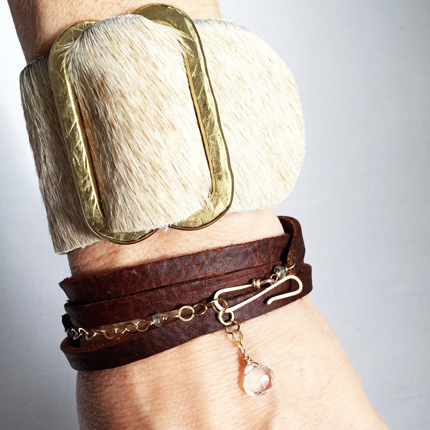 Crane Beach Cowhide Cuff