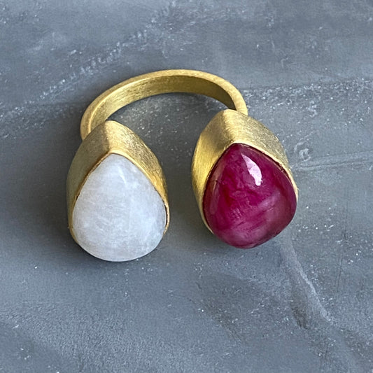 Ruby & Moonstone Ring