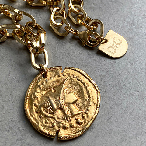 Owl of Athena authentic Greek coin pendant necklace, Czech fire polish –  elemintalshop