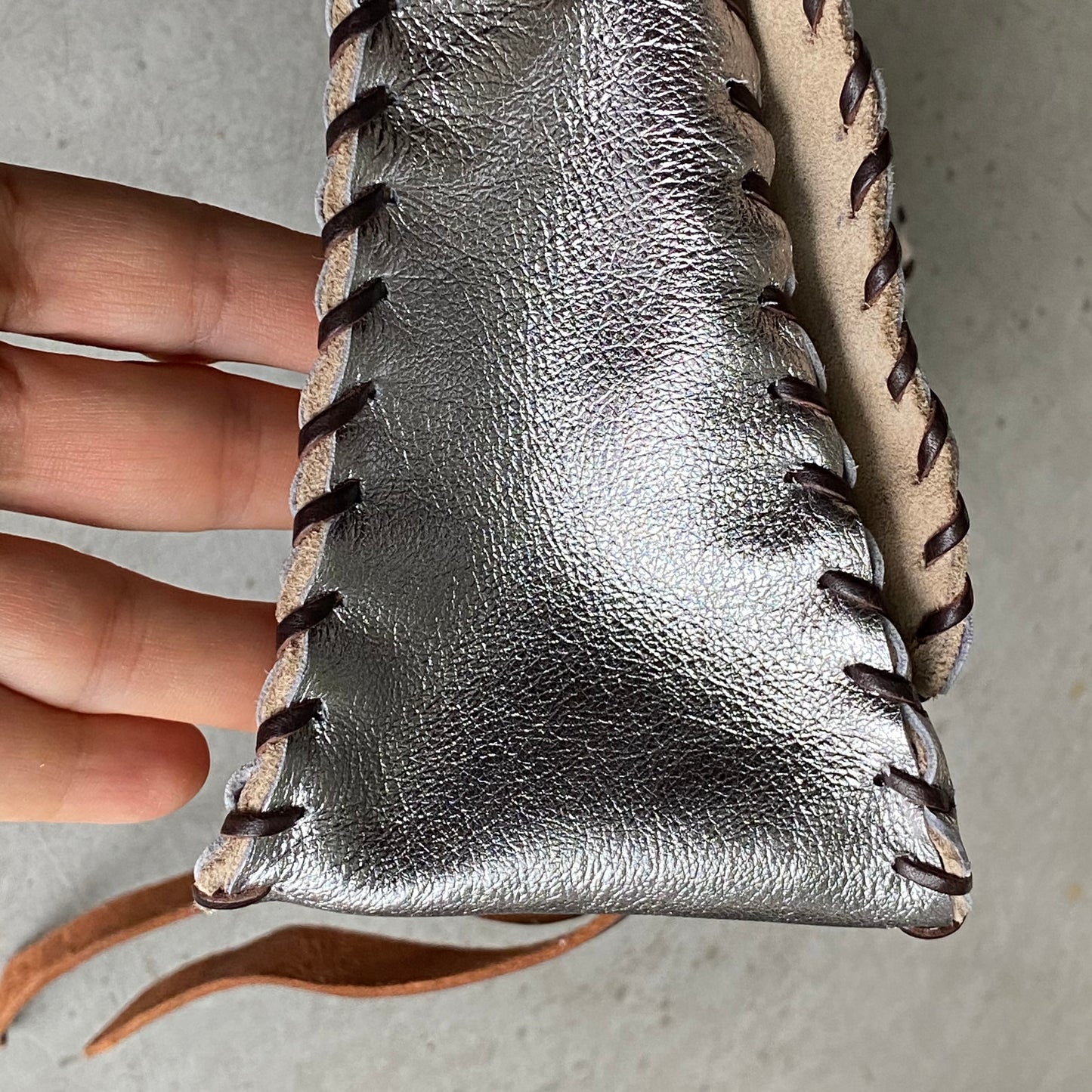 Metallic Lambskin Clutch