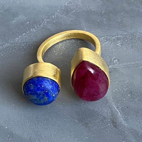 Ruby & Lapis Lazuli Ring