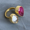 Ruby & Herkimer Diamond Ring