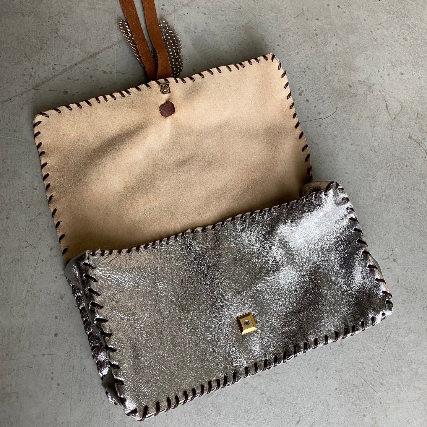 Metallic Lambskin Clutch