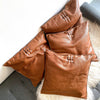 Handstitched Whiskey Leather Pillow